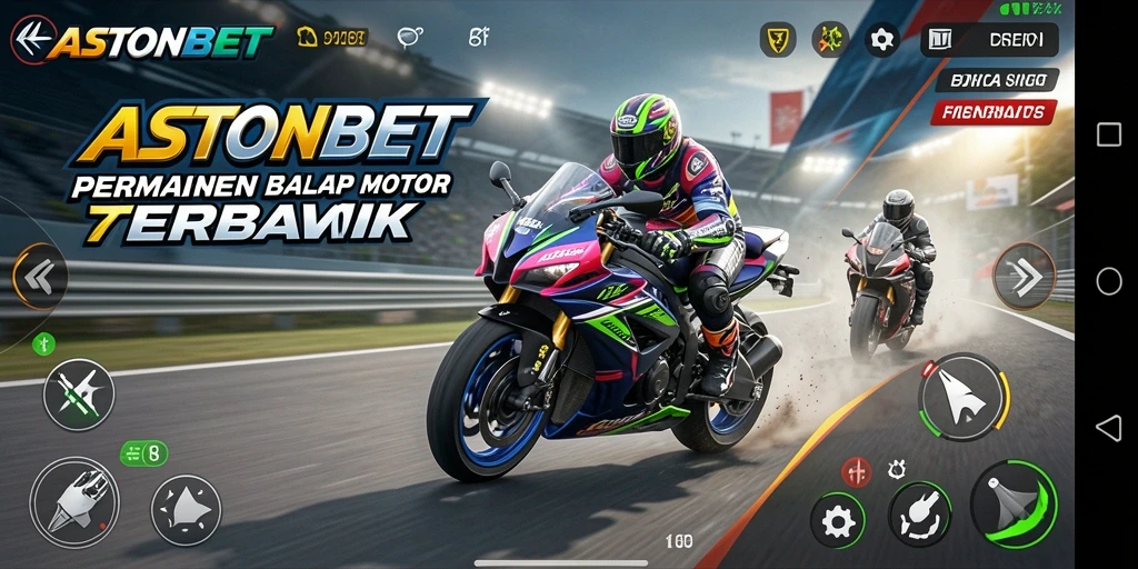 Tangkapan layar balapan motor seru di ASTONBET.