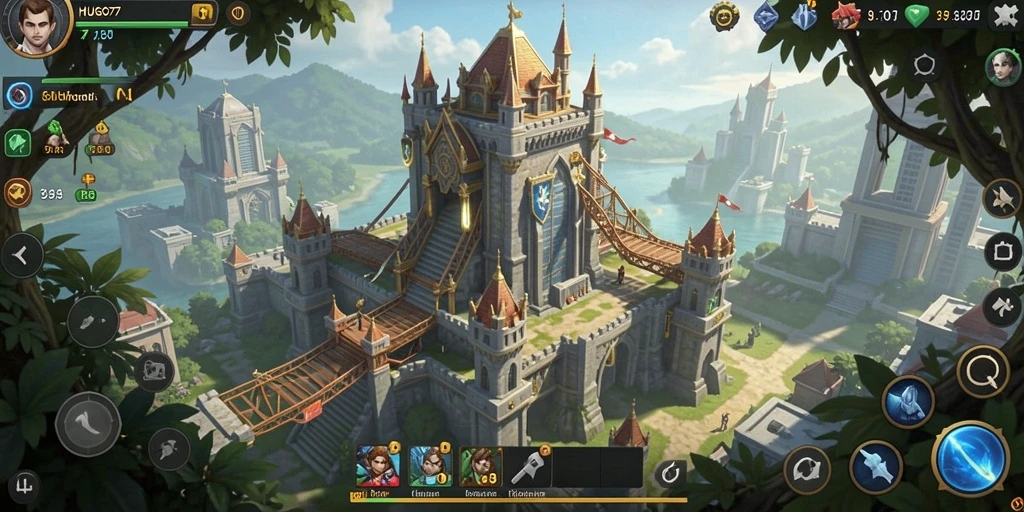 Screenshot gameplay HUGO77 menampilkan aksi menegangkan Tower Defense.