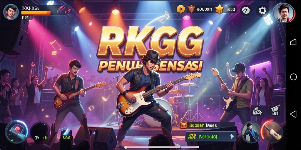 Screenshot menunjukkan pengguna menikmati gameplay musik yang seru dan interaktif.