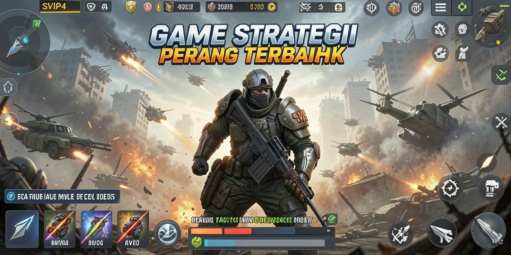 Tampilan gameplay menarik dalam SVIP4 yang menunjukkan strategi perang.