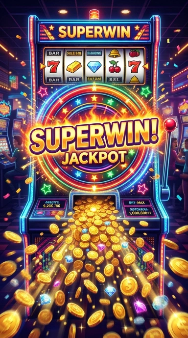 Tampilan aplikasi superwin yang modern dan menarik.
